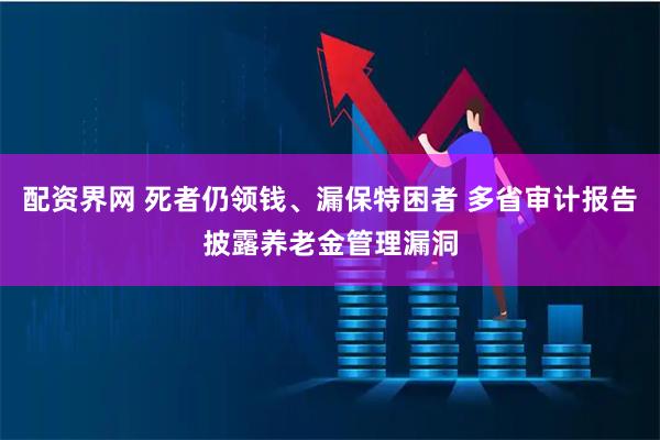 配资界网 死者仍领钱、漏保特困者 多省审计报告披露养老金管理漏洞